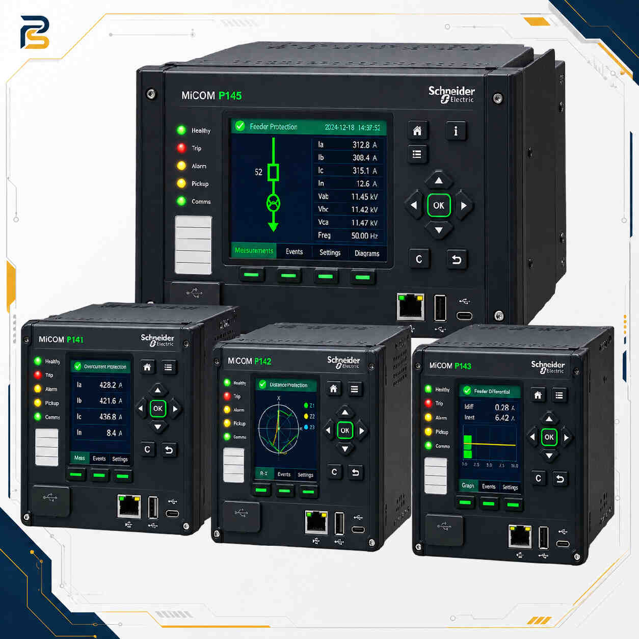 schneider-micom-p14x-feeder-protection-relay.webp رله حفاظتی اشنایدر PowerLogic MiCOM P14x برای حفاظت و مدیریت فیدر