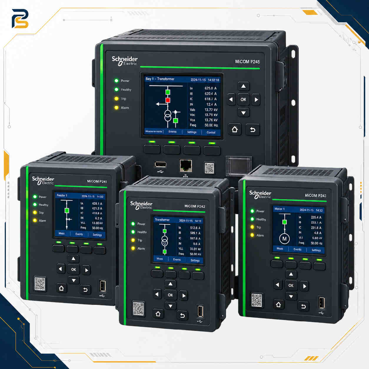schneider-micom-p24x-motor-protection-relay.webp رله حفاظت موتور Schneider Electric MiCOM P24x سری P241 P242 P243