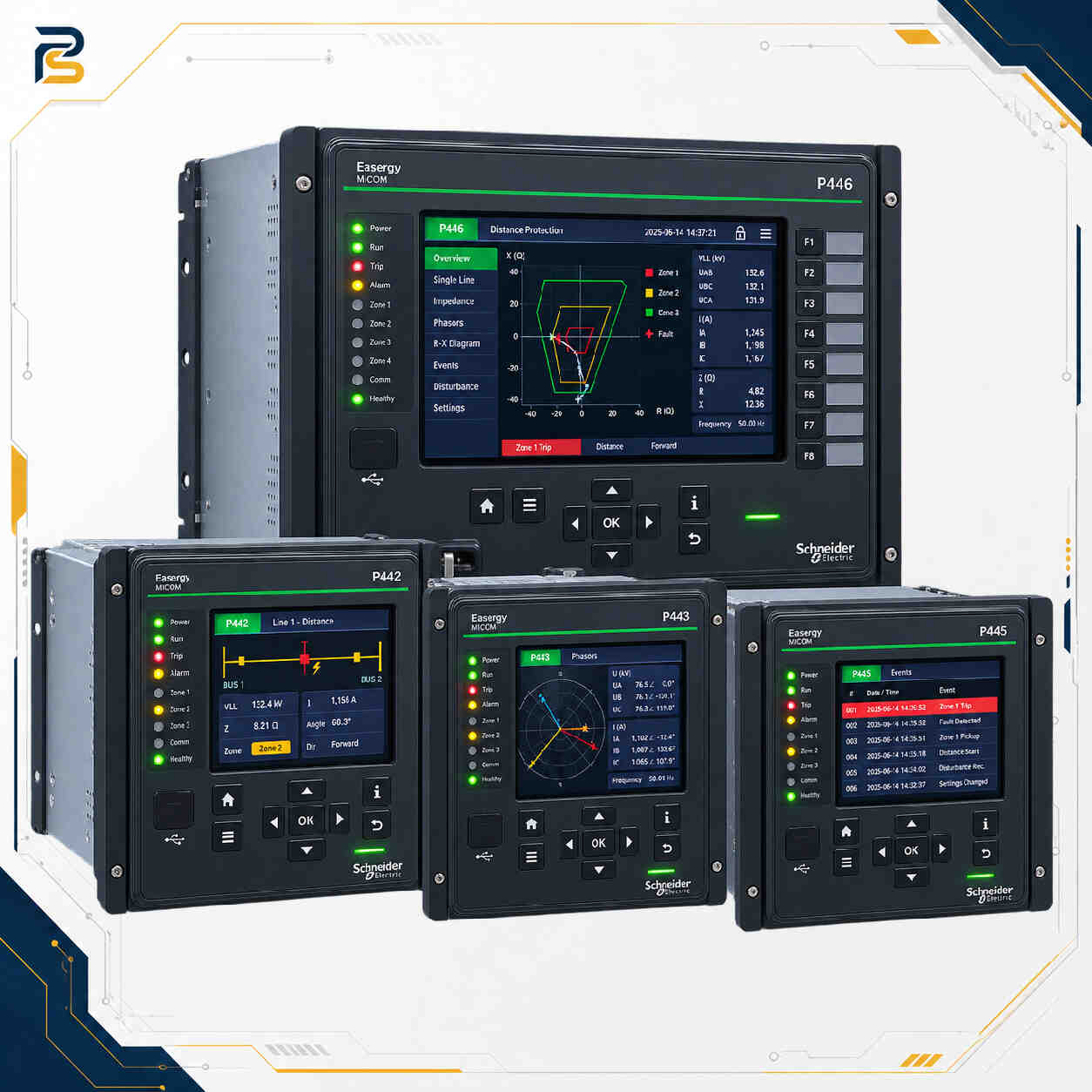 schneider-micom-p44x-distance-protection-relay.webp رله دیستانس Schneider Electric Easergy MiCOM P44x سری P441 تا P446
