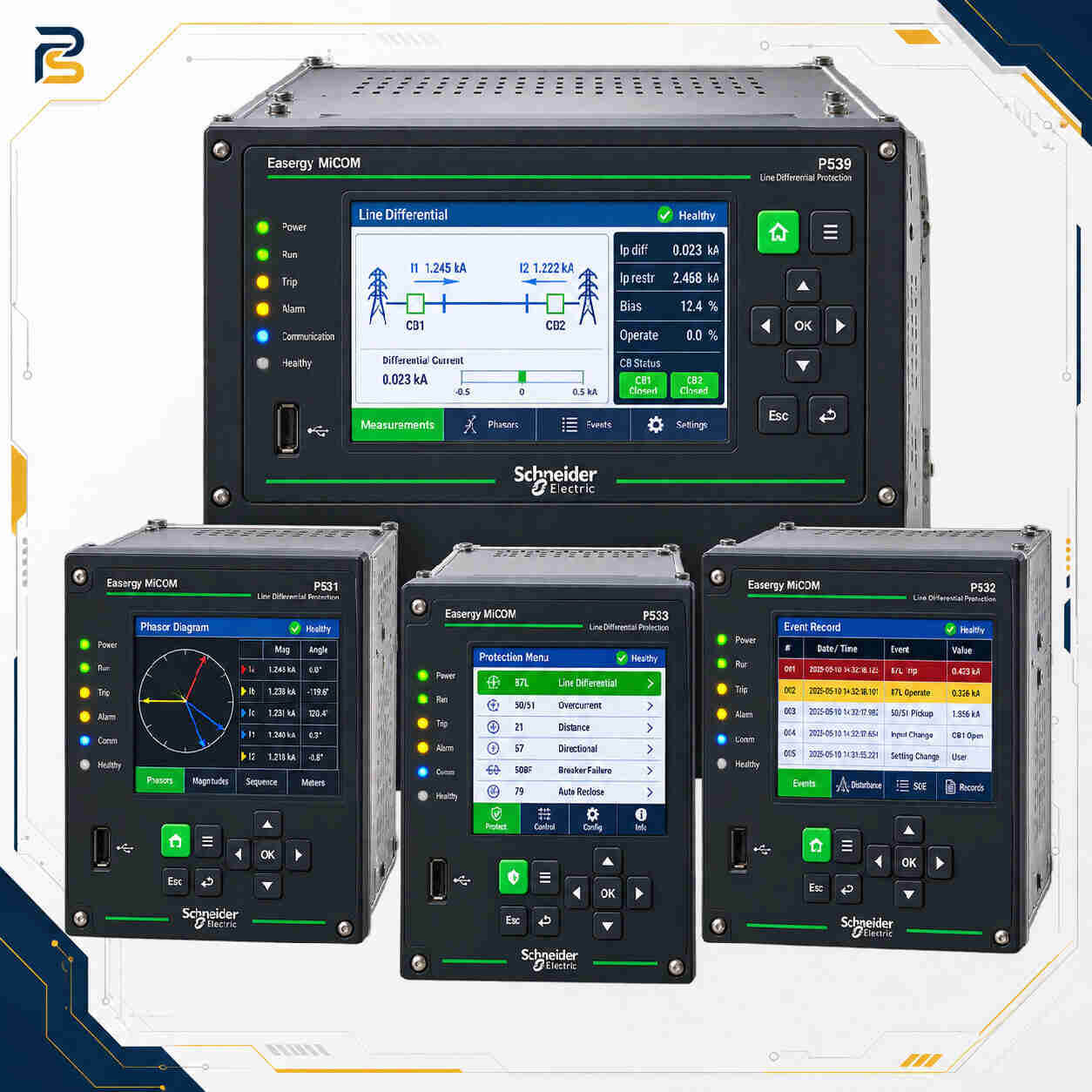 schneider-micom-p53x-line-differential-relay.webp رله حفاظت دیفرانسیل خط Schneider Electric MiCOM P53x