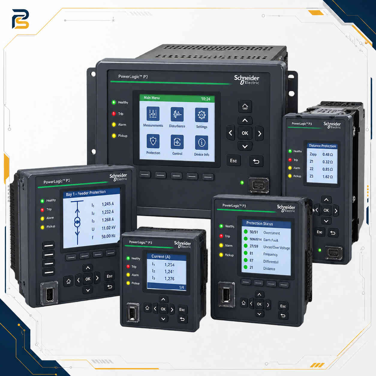 schneider-powerlogic-p3-protection-relay.webp رله حفاظتی Schneider Electric PowerLogic P3 برای حفاظت فیدر و موتور