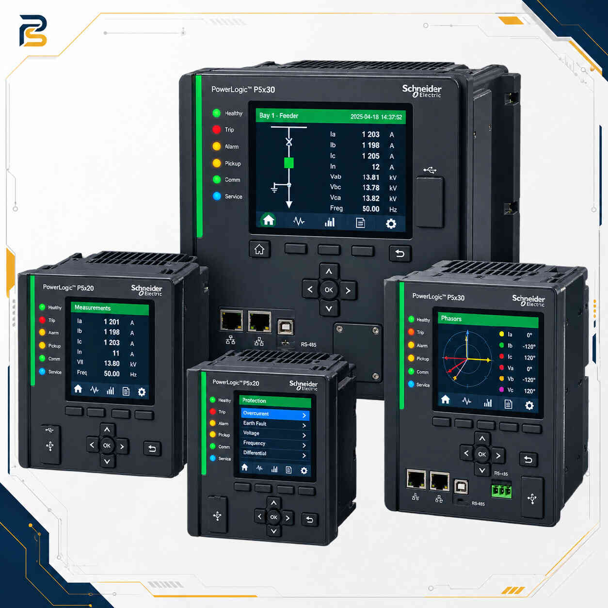 schneider-powerlogic-p5-protection-relay.webp رله حفاظتی اشنایدر PowerLogic P5 برای شبکه فشار متوسط