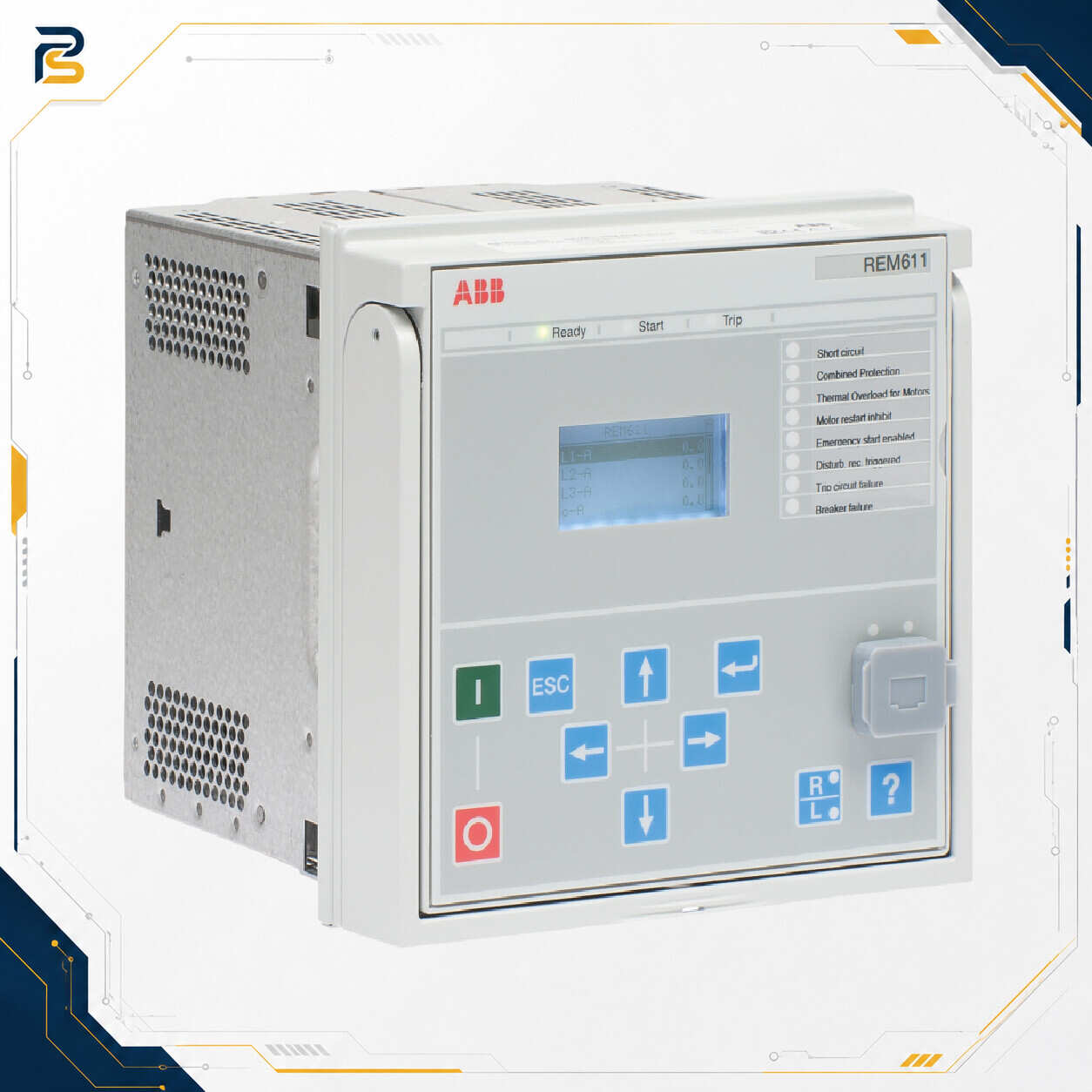 abb-rem611-motor-protection-relay.webp رله حفاظت و کنترل موتور ABB REM611 سری Relion 611