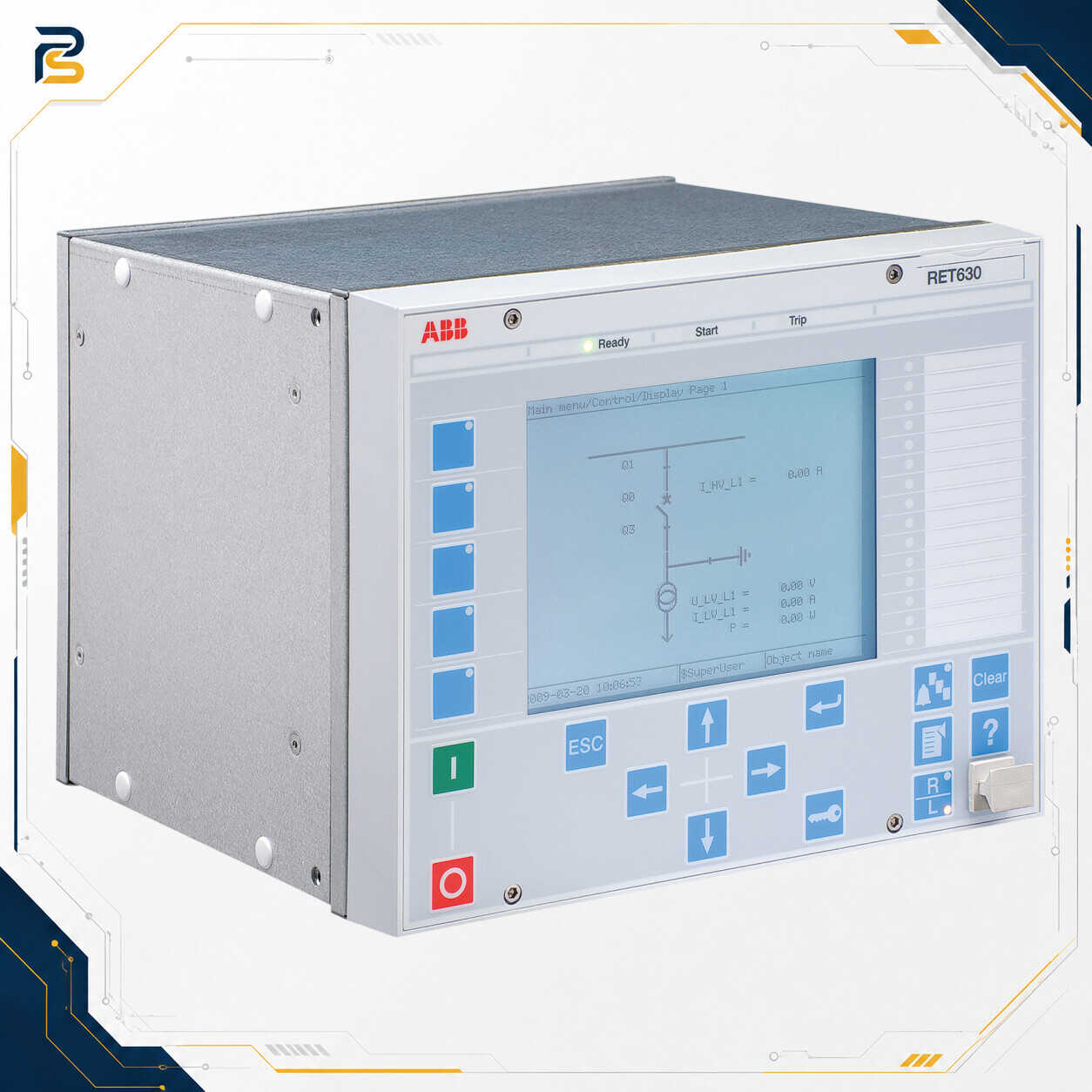 abb-ret630-transformer-protection-relay.webp رله حفاظت و کنترل ترانسفورماتور ABB RET630 سری Relion 630