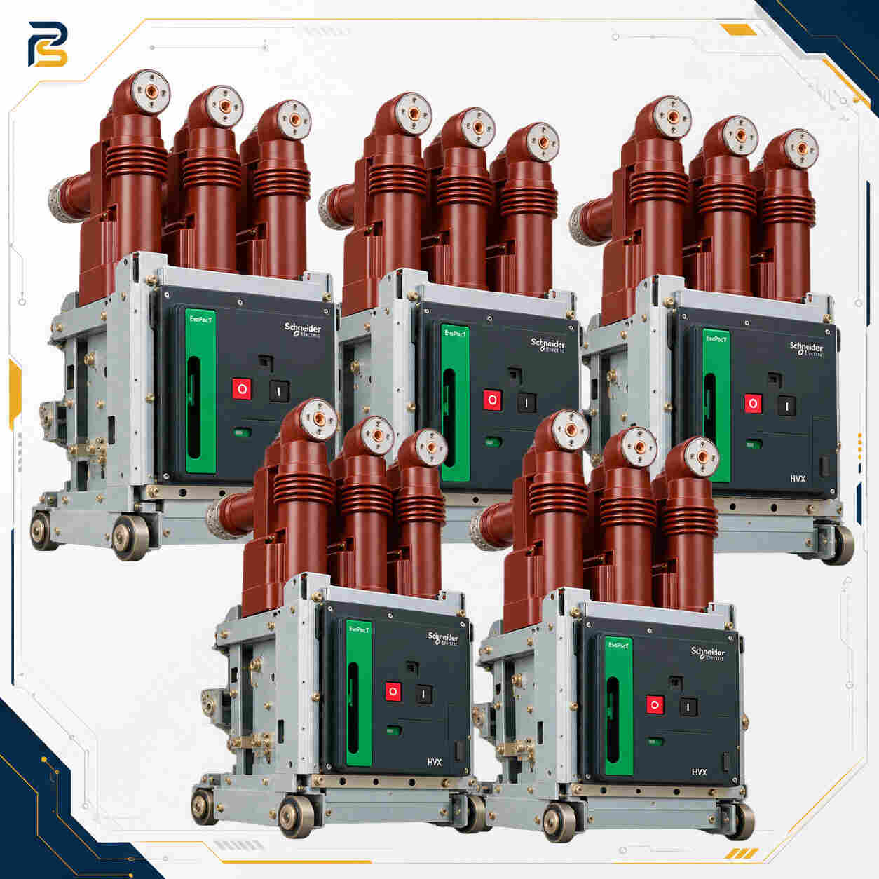 EvoPacT HVX Circuit Breakers کلید خلأ اشنایدر EvoPacT HVX EAT124016GP1MS | 12kV 1600A 4kA