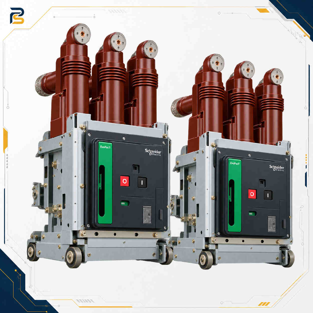 Twin EvoPacT Circuit Breaker Units کلید خلأ اشنایدر EvoPacT HVX EAT122506GP1K6S | 12kV 630A 25kA