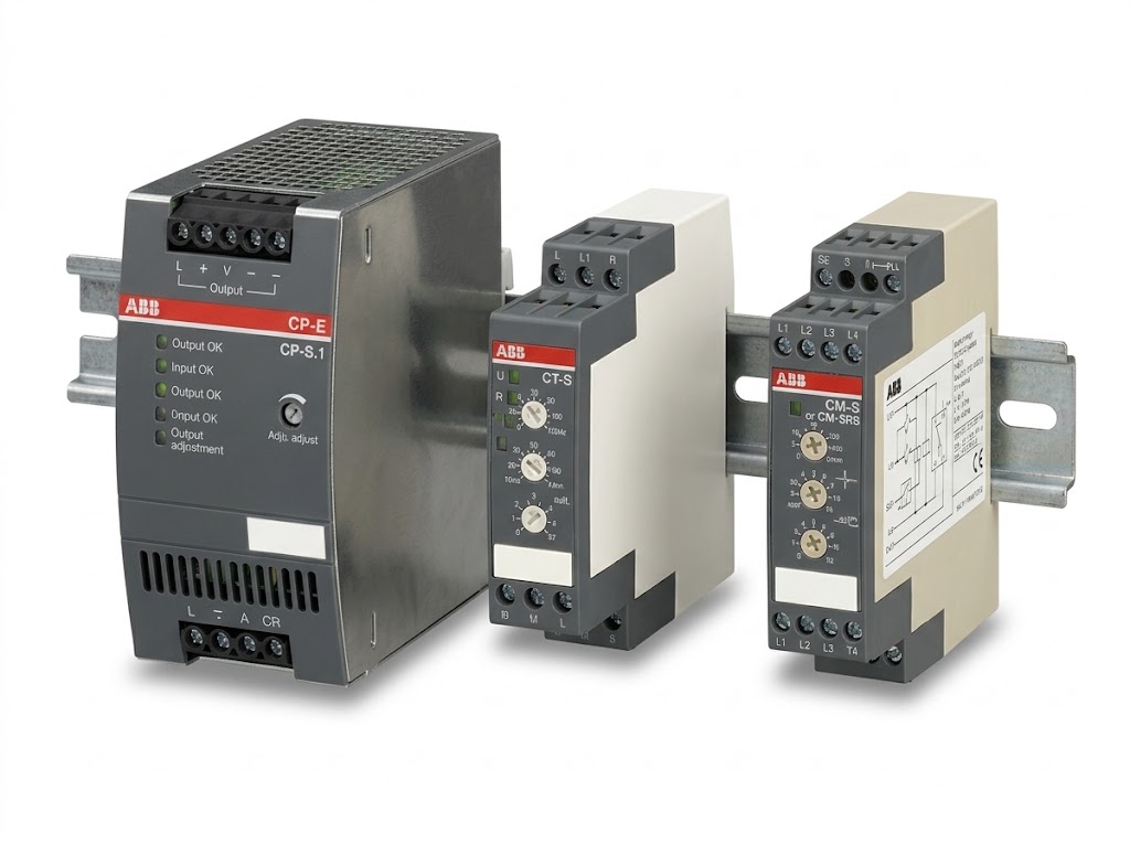 منبع تغذیه، تایمر و رله کنترلی ABB